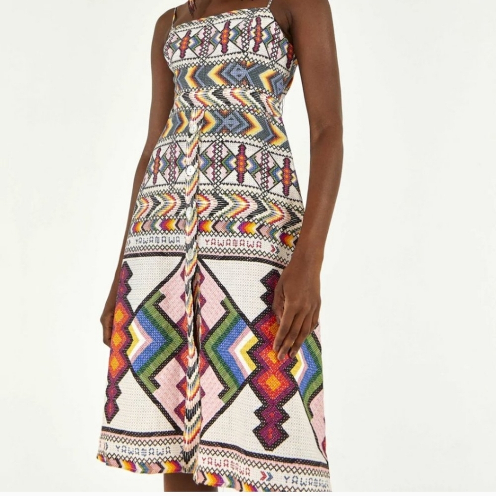 Farm Rio Amulet Midi Dress Size Medium